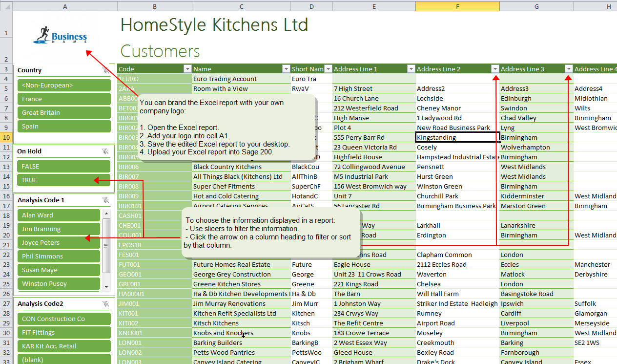 Design Your Financial Reports in Excel with Sage One Add-in