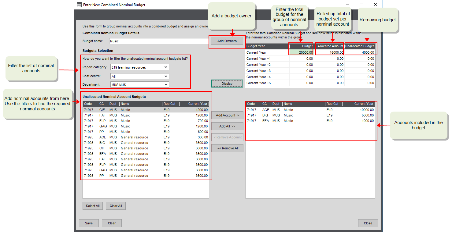 Create And Amend An Individual Nominal Account