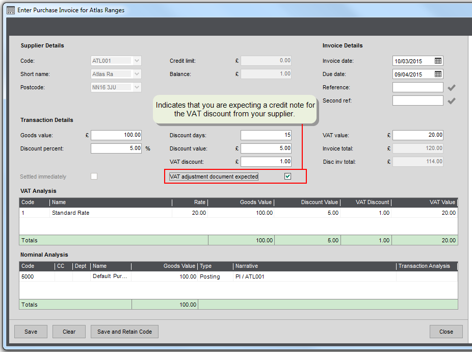 Enter single supplier invoices